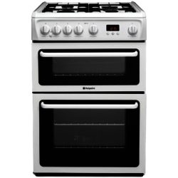 Hotpoint HAG60P 60cm Double Oven Gas Cooker in White